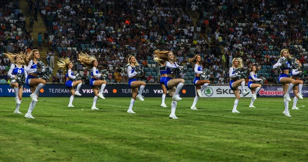 Odessa Ukraine July21 2018 Performance Beautiful Young Girls Cheerleader Team — Stock Photo, Image