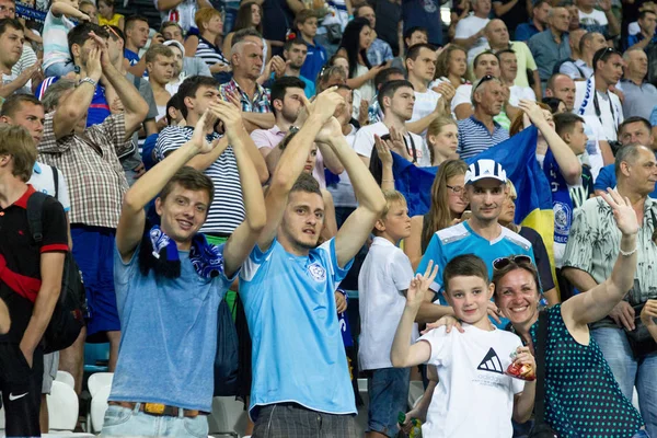 Odessa Ucraina Agosto 2015 Gli Appassionati Calcio Gli Spettatori Negli — Foto Stock