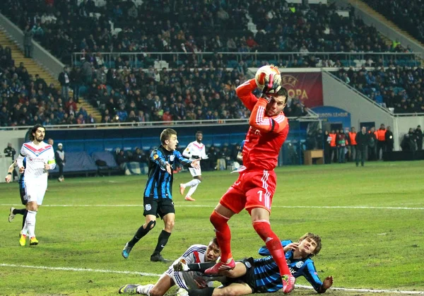 Odessa Ucrania Febrero Momento Del Partido Durante Partido Fútbol Europa —  Fotos de Stock