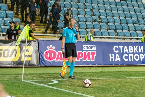 Odessa Ukraine Agosto 2018 Torcedores Futebol Emocional Apoiam Equipe Estádio — Fotografia de Stock