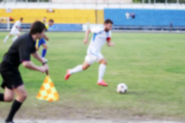 Esboço Fundo Desportivo Bokeh Jogo Espetacular Futebol Como Pano Fundo — Fotografia de Stock