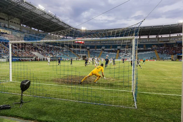 Odessa Ukraine August 2018 Emotional Football Fans Support Team Stadium — Stock Photo, Image