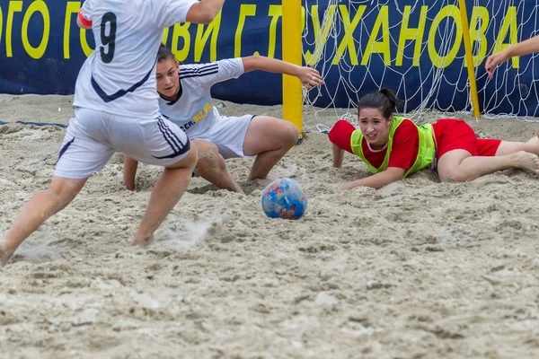 Odessa Ukrayna Temmuz 2018 Beach Futbol Şampiyonası Sahilde Amatör Kadınlar — Stok fotoğraf