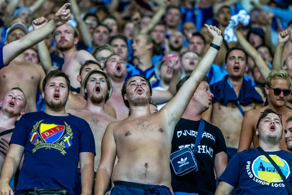 Odessa Ukraine August 2018 Emotional Football Fans Support Team Stadium — Stock Photo, Image