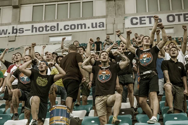 Odessa Ucraina Agosto 2018 Tifosi Emotivi Supportano Squadra Allo Stadio — Foto Stock