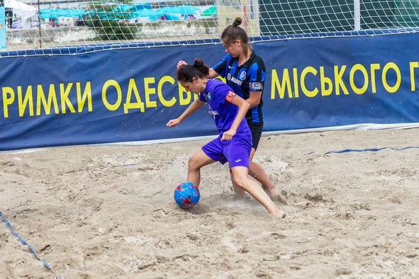 Odessa Ukraina Lipiec 2018 Beach Soccer Championship Wśród Amatorskie Kobiet — Zdjęcie stockowe