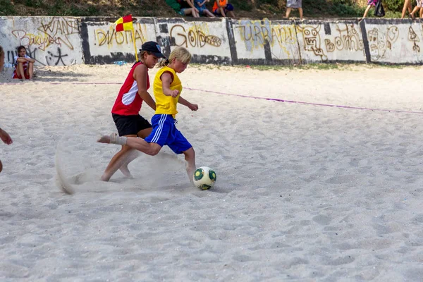 Odessa Ucrania Agosto 2015 Campeonato Ucrania Fútbol Playa Entre Las — Foto de Stock