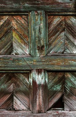 Arka plan doku duvar eski boya peeling ile. Eski ahşap arka plan ağaç eski boya artıkları parçaları kalıntıları ile. Doku eski ağaç bir kurulu ile boya, antika arka plan soyulması boya