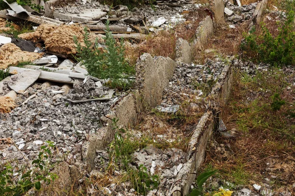 Interior Los Edificios Destruidos Antigua Fábrica Ruinas Una Empresa Industrial —  Fotos de Stock