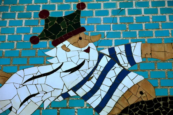 Mosaik Dekorativen Hintergrund Mosaik Handgefertigte Zeichnung Für Die Gestaltung Detail — Stockfoto