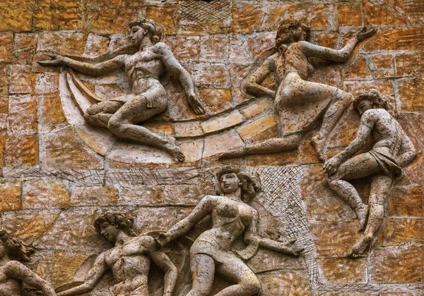 Old Bas Relief Dancers Times Ussr 20Th Century Preserved Repair — Stock Photo, Image