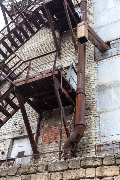 Interior Dos Edifícios Destruídos Antiga Fábrica Ruínas Uma Empresa Industrial — Fotografia de Stock