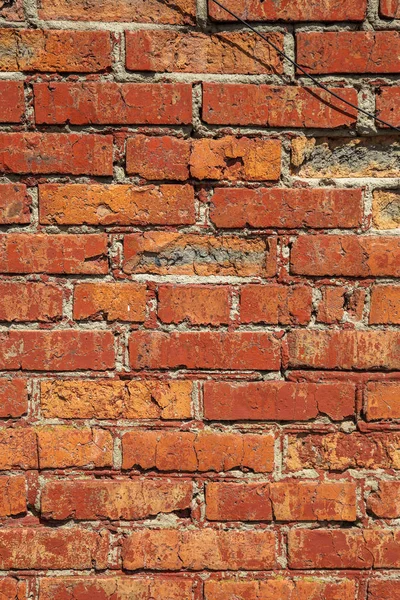 Üres Régi Téglafalnak Textúra Festett Szegény Falfelület Szutykos Széles Brickwall — Stock Fotó