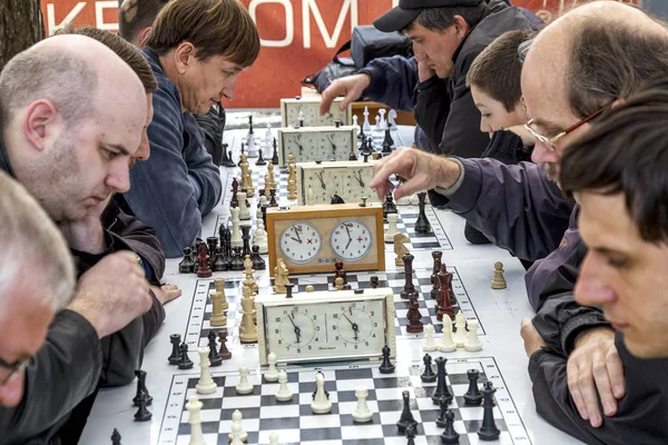 Odessa Ucrania Abril 2016 Torneo Ajedrez Ciudad Los Jugadores Ajedrez — Foto de Stock