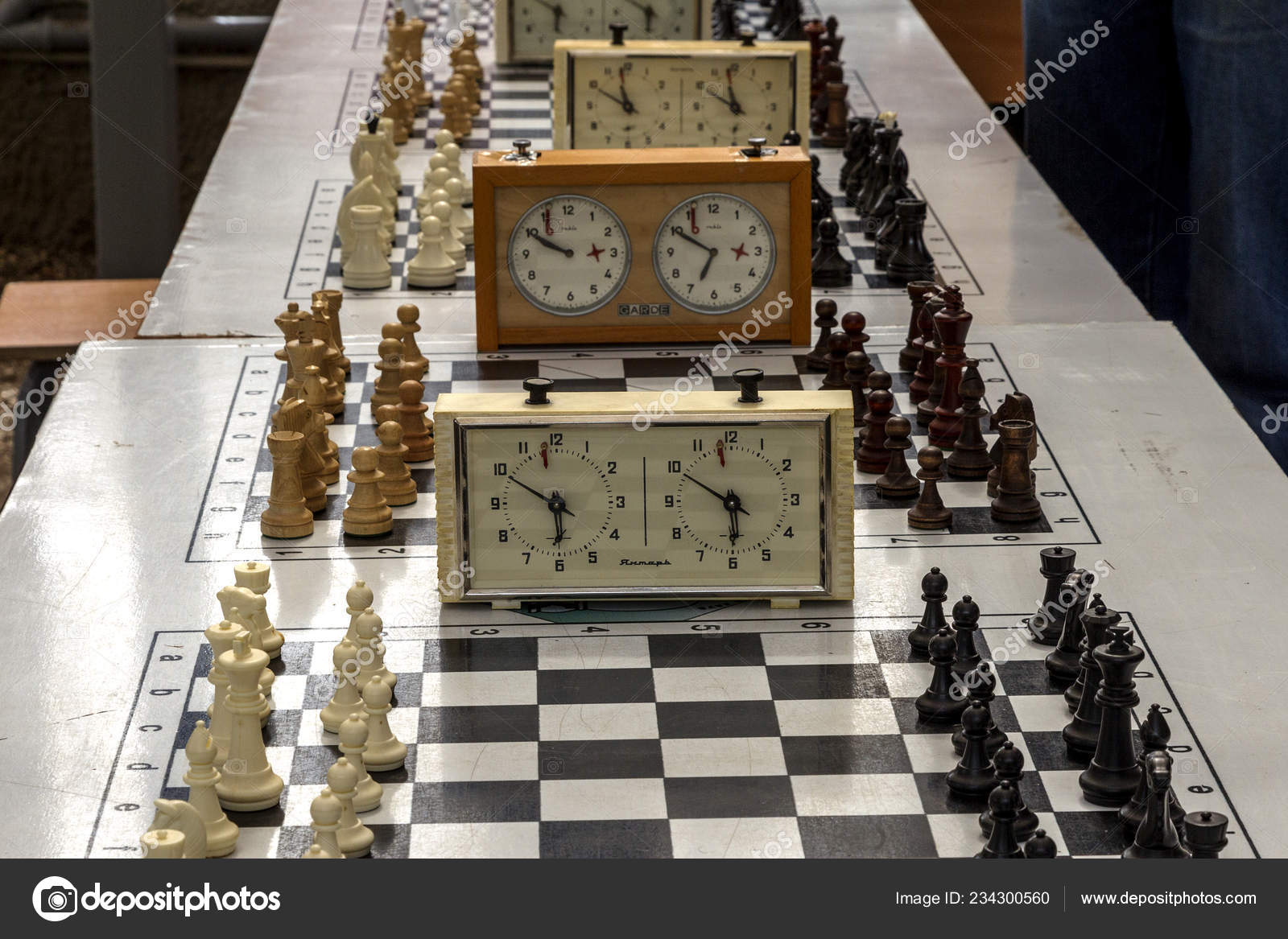 Topview De Um Jogo De Xadrez. Variante De Abertura Espanhola