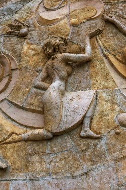 SSCB 20 kez gelen dansçılar ile eski bir kısma eski otel binası, Anapa, Rusya'nın tamirde korundu. Binanın cephesinde antik kısma