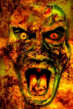 Melek ölüm, fesih, mefisto ve hayaletler bir arka plan illüstrasyon ve korkunç mistik gerçeküstü korku hikayeleri olarak soyut resim yazma