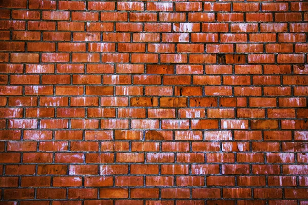 Leere Alte Ziegelwand Textur Schlechte Wandoberfläche Lackiert Grunzig Breite Ziegelmauer — Stockfoto