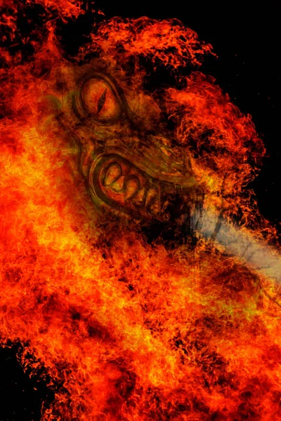 Burning Abstrakt Bild Bestående Dödsängel Uppsägning Mefistofeles Som Bakgrund Illustration — Stockfoto