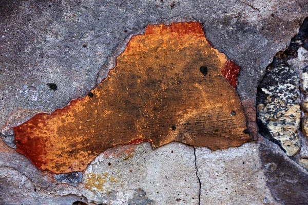 Una Vieja Pared Piedra Cemento Como Vintage Agrietado Desgastado Desgastado — Foto de stock gratis