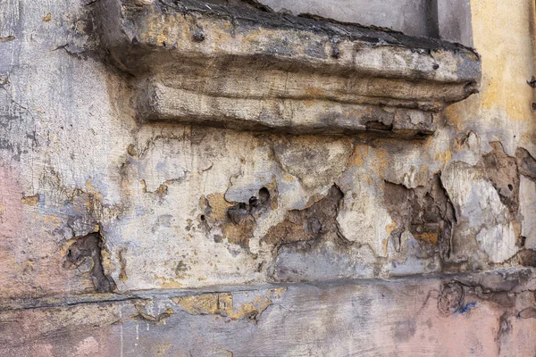 Een Oude Stenen Muur Van Cement Als Vintage Gebarsten Versleten — Stockfoto