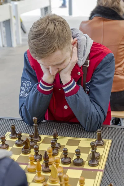 Odessa Ucrania Abril 2016 Torneo Ajedrez Ciudad Los Jugadores Ajedrez — Foto de Stock