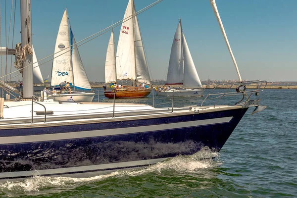 Odessa Ukraine May 2011 Sailing Yacht Out Coastal Zone Black — Stock Photo, Image