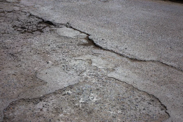 Damaged Road Cracked Asphalt Sword Potholes Spots Ukraine Very Bad — Stock Photo, Image