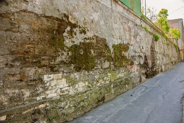 Svuota Vecchia Trama Muro Mattoni Superficie Della Parete Povera Dipinta — Foto Stock