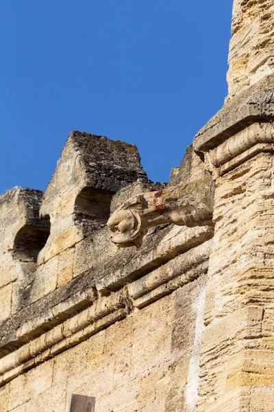 18. yüzyıl eski Barok binanın heykel tasarım detay. Oyma süslemeler, kısma, bayrak ve hanedanlık armaları, süsleme bina cephesinde. Cephe heykel