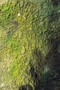 Eski renkli tuğla duvar, eski boya ve doku izleriyle sıvanmış. Olağanüstü yaratıcı tasarım için eskimiş bir arka plan olarak