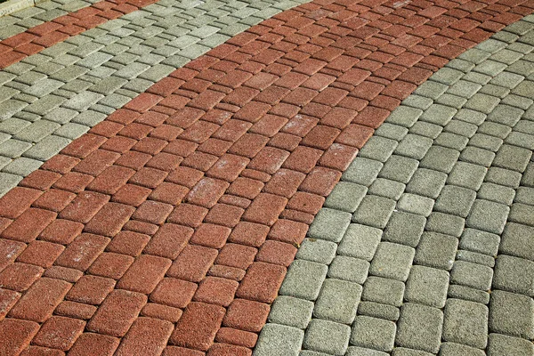 Beautiful Background Laid Paving Slabs Pedestrian Path Monotonous Pattern Multicolored — Stock Photo, Image
