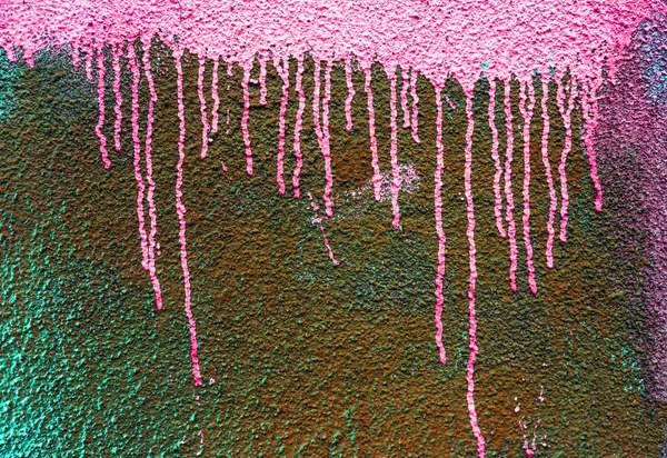 Vieux Mur Briques Colorées Plâtrées Avec Des Traces Vieille Peinture — Photo