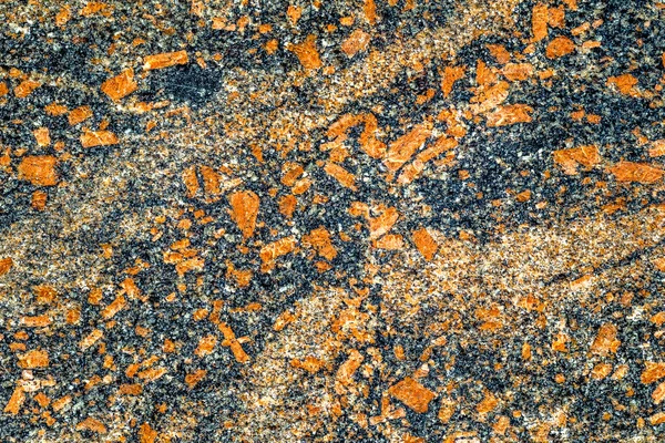 Natural Background Cracked Black Marble Orange Blotches Stone Old Texture — Stock Photo, Image