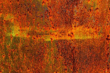 Paslı metal doku, paslı metal arka plan tasarımı için metin için kopya yer ile görüntü. Islak atmosferik etkilerden paslı metal korumasız. Paslı metal doku arka plan