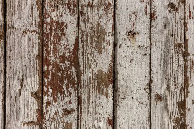 Eski vintage tarzı Beyaz ahşap doku kalıntıları beyaz boya ile boyanmış. Çok yaşlı, grunge, rustik ahşap doku doğal desenler ve çatlaklar ahşap arka plan olarak yüzeyi ile