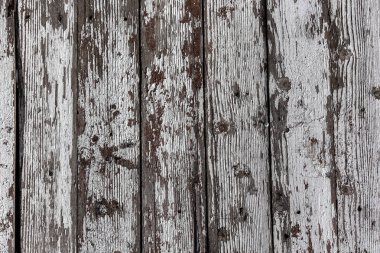 Eski vintage tarzı Beyaz ahşap doku kalıntıları beyaz boya ile boyanmış. Çok yaşlı, grunge, rustik ahşap doku doğal desenler ve çatlaklar ahşap arka plan olarak yüzeyi ile
