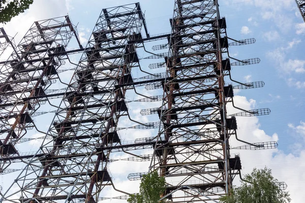 Velké Antény Pole Sovětské Radarový Systém Duga Černobylské Jaderné Elektrárně — Stock fotografie