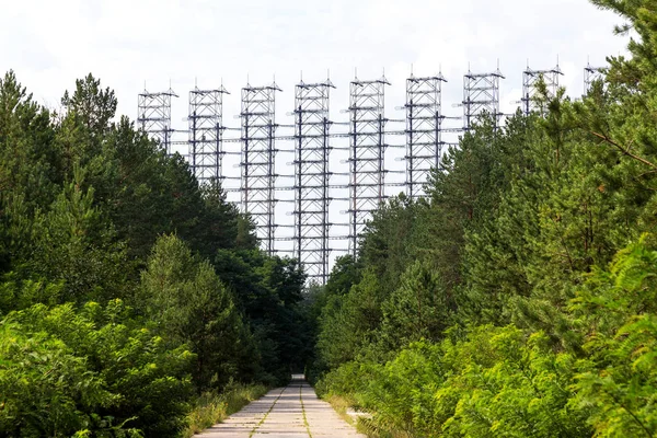 Большое Антенное Поле Советская Рлс Дуга Чернобыльской Аэс Про Противоракетной — стоковое фото
