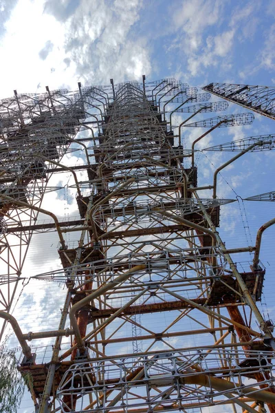 Campo Antena Grande Sistema Radar Soviético Duga Central Nuclear Chernobyl — Fotografia de Stock