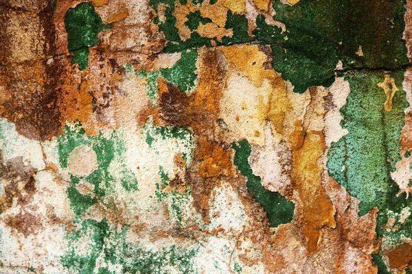 Alçı Tuğla Duvarın Boş Eski Sanat Dokusu Yaprak Dokusuyla Boyanmış — Stok fotoğraf