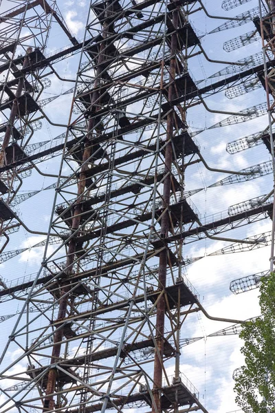 Campo Antena Grande Sistema Radar Soviético Duga Central Nuclear Chernobyl — Fotografia de Stock