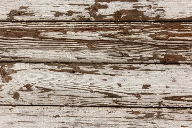 Eski vintage tarzı Beyaz ahşap doku kalıntıları beyaz boya ile boyanmış. Çok yaşlı, grunge, rustik ahşap doku doğal desenler ve çatlaklar ahşap arka plan olarak yüzeyi ile