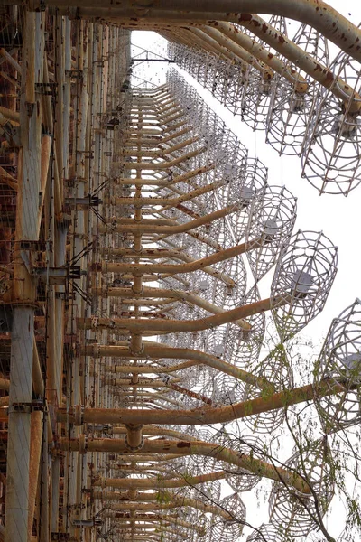 Campo Antena Grande Sistema Radar Soviético Duga Central Nuclear Chernobyl — Fotografia de Stock