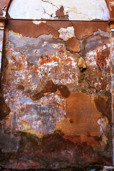 Old Art Texture Plaster Brick Wall Painted Bad Scratched Surface — Stock Photo, Image