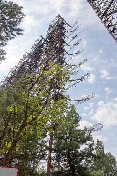 Campo Antena Grande Sistema Radar Soviético Duga Central Nuclear Chernobyl — Fotografia de Stock