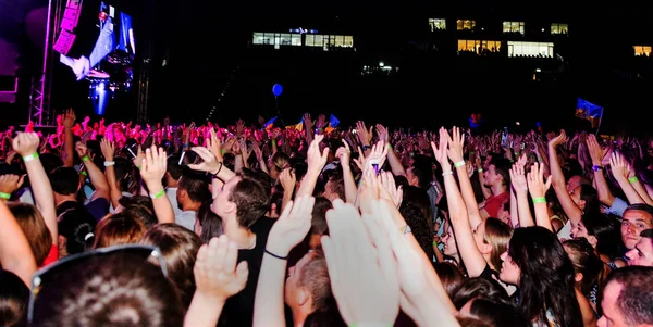 Odessa Ukrayna Haziran 2016 Büyük Kalabalık Stadyum Yaratıcı Işık Müzik — Stok fotoğraf