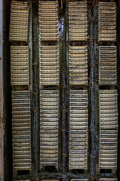 Central Telefónica Analógica Antigua Calle Ciudad Rota Saqueada Abandonada Rota —  Fotos de Stock