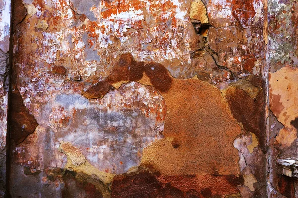 Vechea Textură Artă Peretelui Cărămidă Din Ipsos Pictat Suprafață Zgâriată — Fotografie, imagine de stoc