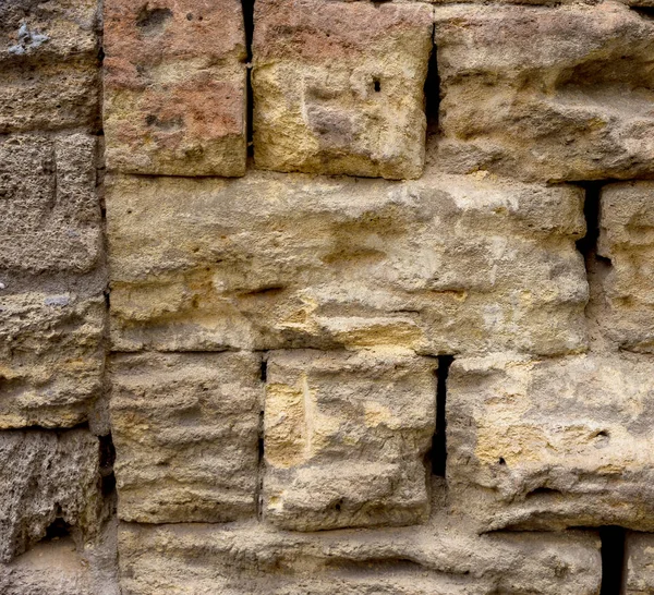 Vecchio Muro Distrutto Con Grandi Crepe Sfondo Crepa Vecchio Muro — Foto Stock